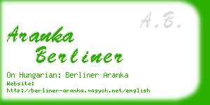 aranka berliner business card